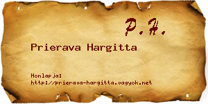 Prierava Hargitta névjegykártya